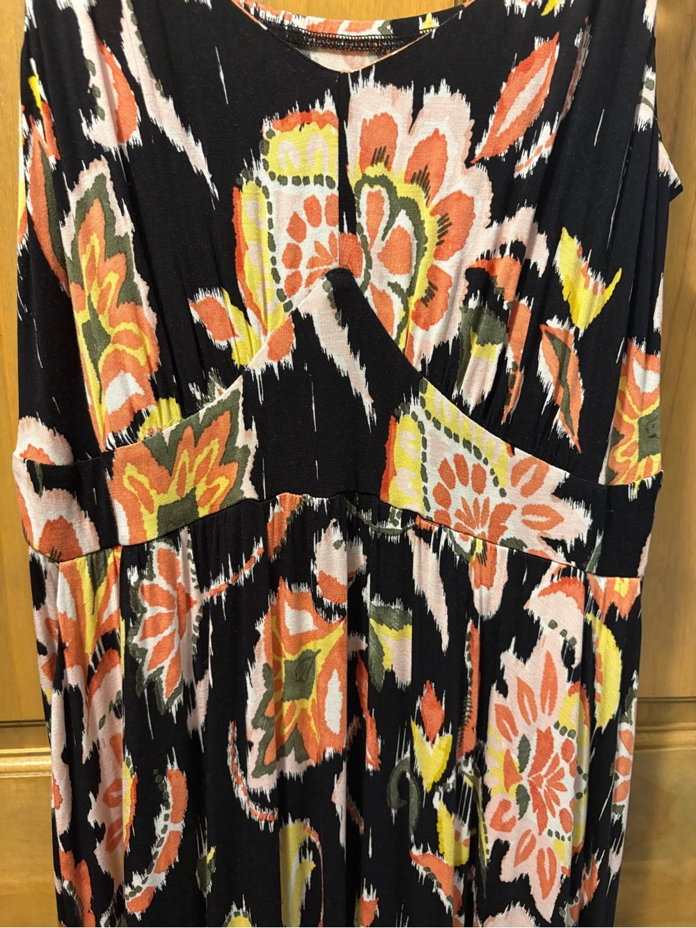 Torrid Floral A-Line Maxi Dress W/ Pockets in Bella Jaco Deep Black Size 1 - Picture 5 of 11